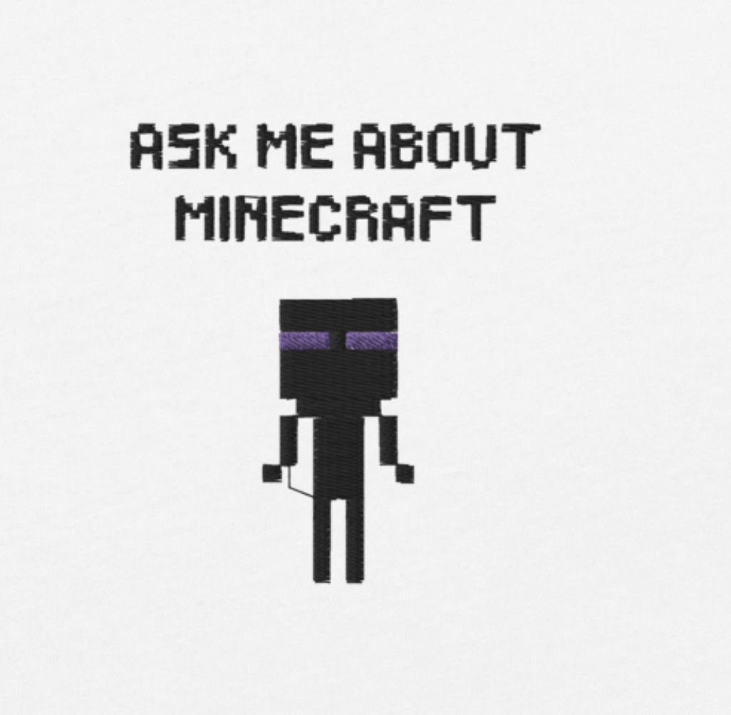 Ask Me About Minecraft – Embroidery, organic cotton KIDS t-shirt